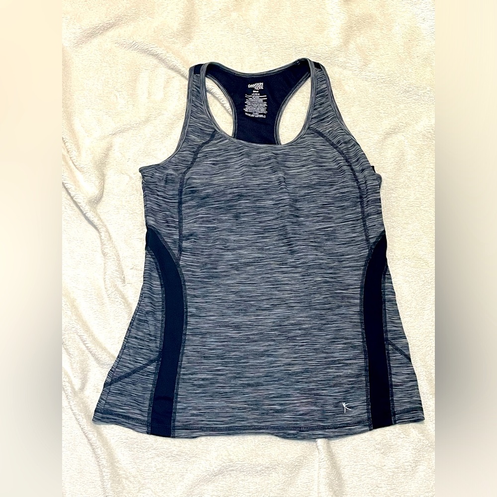 Danskin Now Fitted Workout Busy Babe Tank Top w/ Built in Sports Bra L